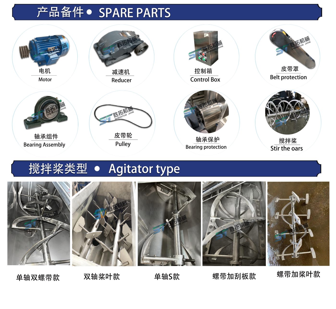 卧式螺带搅拌机产品备件